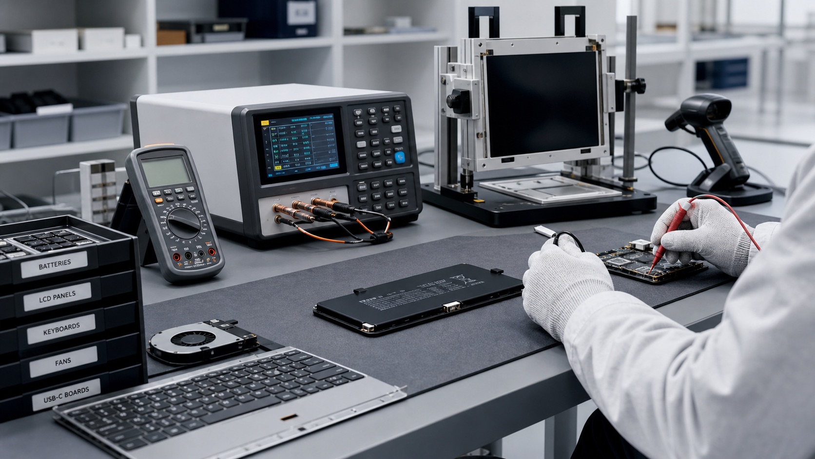 QC testing equipment for laptop repair parts